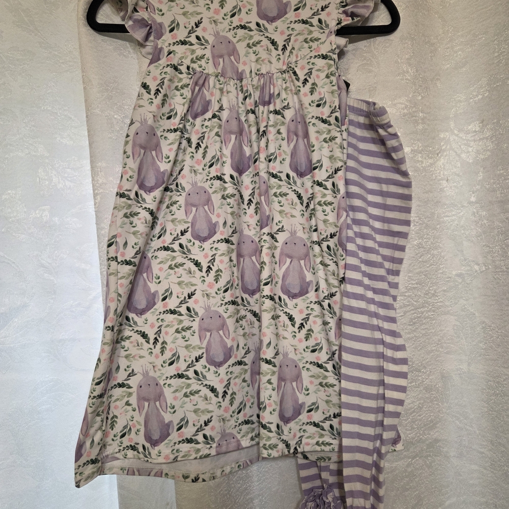 Adorable Purple Bunny Dress Set